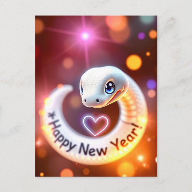 Cartão Postal De Festividades Feliz ano novo de madeira (Frente)