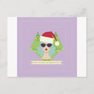 Cartão Postal De Festividades feliz ano novo de natal alegre