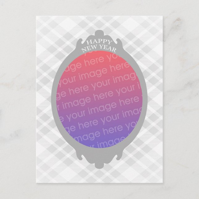 Cartão Postal De Festividades feliz ano novo (insira a sua própria imagem) (Frente)