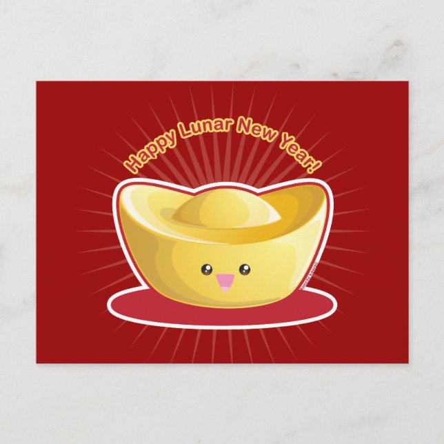 Cartão Postal De Festividades Feliz Ano Novo Lunar! (Frente)