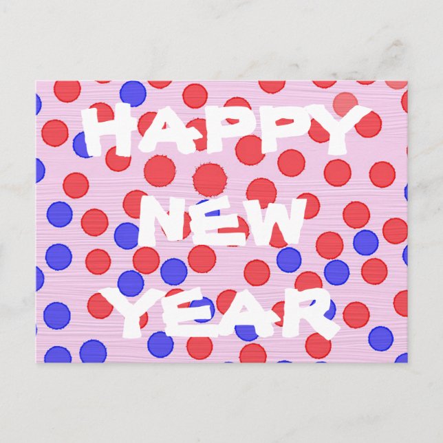 Cartão Postal De Festividades Feliz ano novo moderno (Frente)