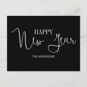 Cartão Postal De Festividades Feliz ano novo moderno minimalista simples