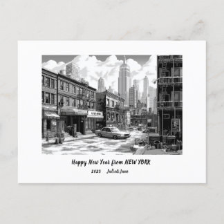 Cartão Postal De Festividades Feliz Ano Novo Personalizado 2025 Nova York