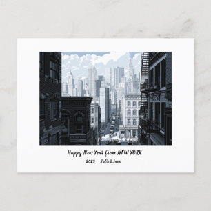 Cartão Postal De Festividades Feliz Ano Novo Personalizado 2025 Nova York