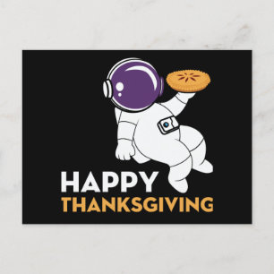 Cartão Postal De Festividades Feliz Astronauta Pumpkin Pie Engraçado