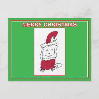 Cartão Postal De Festividades Feliz Cachorro de Natal Cartoon Feliz Natal