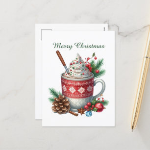 Cartão Postal De Festividades Feliz café de Natal