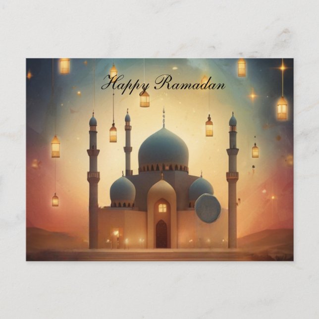 Cartão Postal De Festividades Feliz Cartão de Posto Ramadã (Frente)