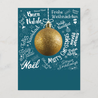 Cartão Postal De Festividades Feliz cartão de saudações de Natal do mundo em dif