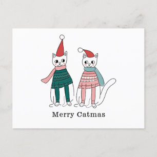 Cartão Postal De Festividades Feliz Catmas