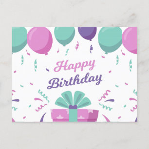 Cartão Postal De Festividades Feliz Celebração de Aniversário