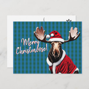 Cartão Postal De Festividades Feliz Christmoose