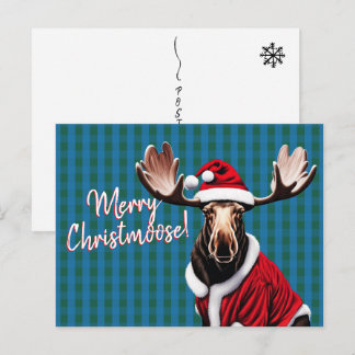 Cartão Postal De Festividades Feliz Christmoose