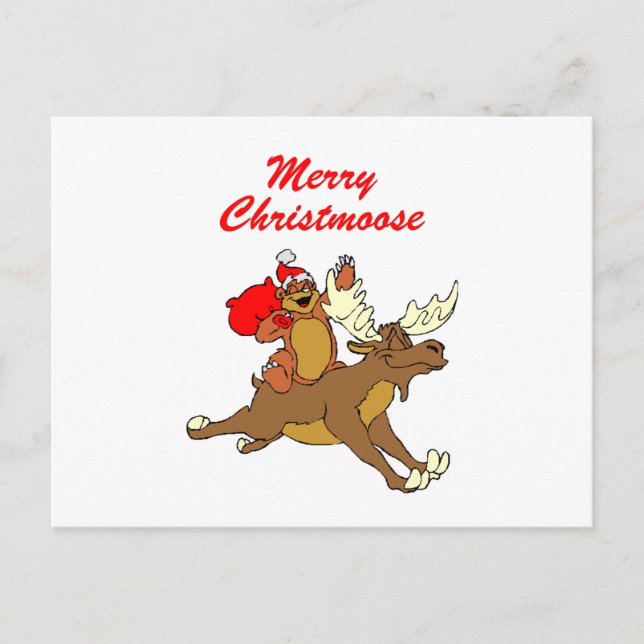 Cartão Postal De Festividades Feliz Christmoose (Frente)
