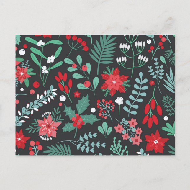 Cartão Postal De Festividades Feliz de aniversário e Feliz Natal (Frente)