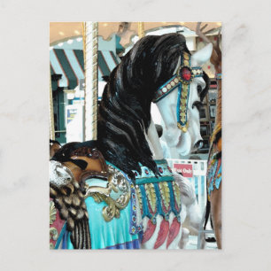 Cartão Postal De Festividades Feliz De Aquarela, Cavalo Arredondado
