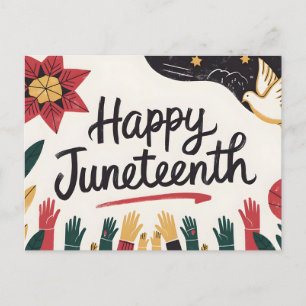 Cartão Postal De Festividades Feliz Design do Dia da Liberdade Colorida de Junho