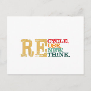 Cartão Postal De Festividades Feliz Dia da Terra Reciclar Reutilizar Renovar Rep