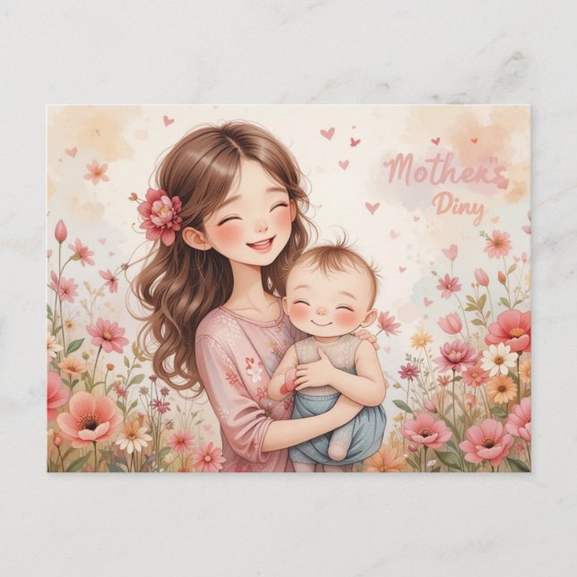 Cartão Postal De Festividades Feliz Dia das Mães! (Frente)