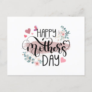 Cartão Postal De Festividades Feliz Dia das Mães 2025 Floral Fofo para Mulheres