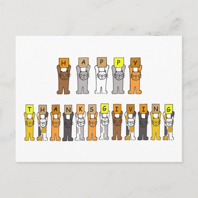 Cartão Postal De Festividades Feliz Dia de Ação de Graças (Frente)