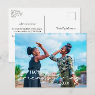 Cartão Postal De Festividades Feliz Dia de Ação de Graças dos Amigos Foto Person