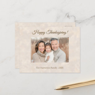 Cartão Postal De Festividades Feliz Dia de Ação de Graças Foto de Família Elegan