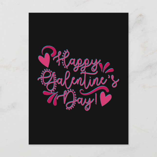 Cartão Postal De Festividades Feliz Dia de Galentine (Frente)