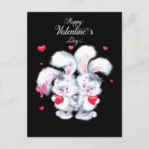 Cartão Postal De Festividades Feliz dia de os namorados Bunnies