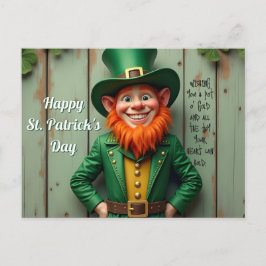 Cartão Postal De Festividades Feliz Dia de São Patrício Duende