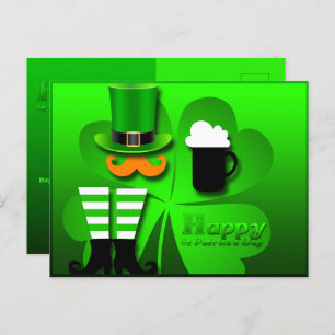 Cartão Postal De Festividades Feliz Dia de São Patrício Leprechaun Adicionar Fot