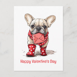 Cartão Postal De Festividades Feliz Dia dos Namorados Carta de Amor do Bulldog F