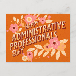 Cartão Postal De Festividades Feliz Dia dos Profissionais Administrativos Vintag