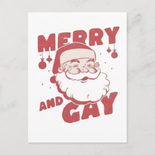 Cartão Postal De Festividades Feliz e Alegre Natal LGBTQ Diversão e Orgulho