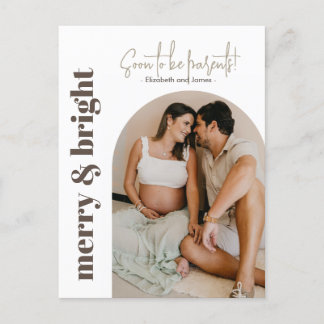 Cartão Postal De Festividades Feliz E Brilho Em Breve Para Ser Pais Foto De Féri