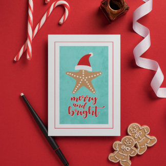 Cartão Postal De Festividades Feliz e Brilho | Papais noeis de Natal