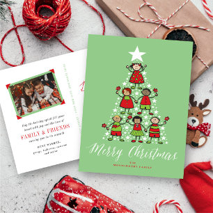 Cartão Postal De Festividades Feliz E Cartografia Brilhante Crianças De Árvore