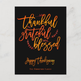 Cartão Postal De Festividades Feliz e Feliz Nome de Ação de Graças Feliz