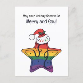 Cartão Postal De Festividades Feliz e Natal Gay