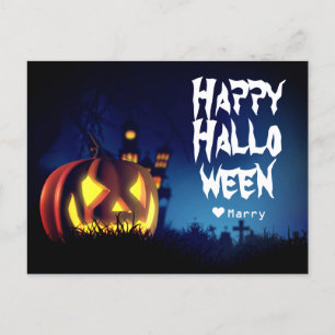 Cartão Postal De Festividades Feliz Feliz Halloween Pumpkin Da Família Simples S
