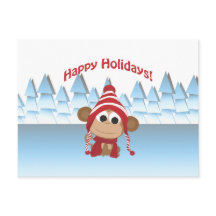 Feliz Feriados! Macaco de inverno
