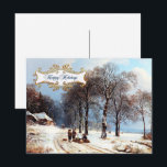 Cartão Postal De Festividades Feliz Férias. Vintage Winter Scense Christmas<br><div class="desc">Feliz Férias. Cartões postais de Natal com um litógrafo de cenas de inverno antigo de Currier e Ives,  por volta de 1900. Cartões de correspondência,  favores e presentes disponíveis na Categoria Natal e Ano Novo / Arte fina da nossa loja.</div>