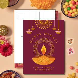 Cartão Postal De Festividades Feliz Festival Hindu Diwali da Luz