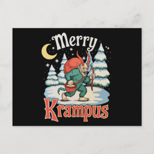 Cartão Postal De Festividades Feliz Folclore do Krampus Natal Terror no Natal