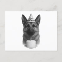 Feliz German shepherd de aniversário