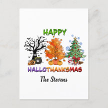 Feliz Hallothanksmas com árvores