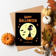 Feliz Halloween Gato Preto Personalizado