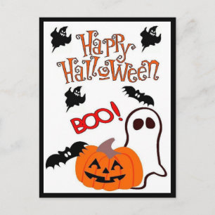 Cartão Postal De Festividades Feliz Halloween Ghost