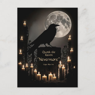 Cartão Postal De Festividades Feliz Halloween Gothic O Raven