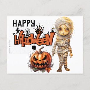 Cartão Postal De Festividades Feliz Halloween Mummy